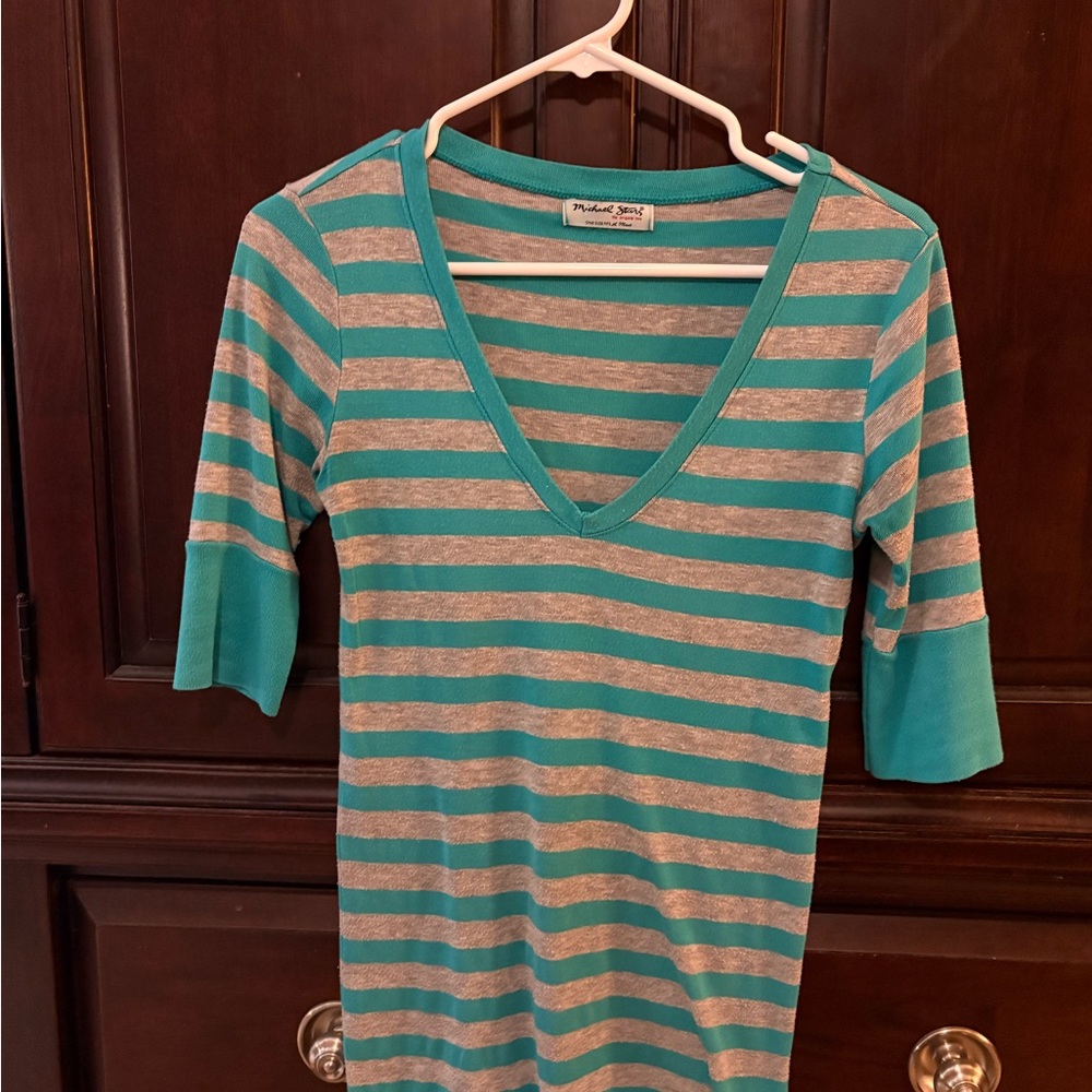 Michael Stars blue and grey 3/4 Sleeve Tee